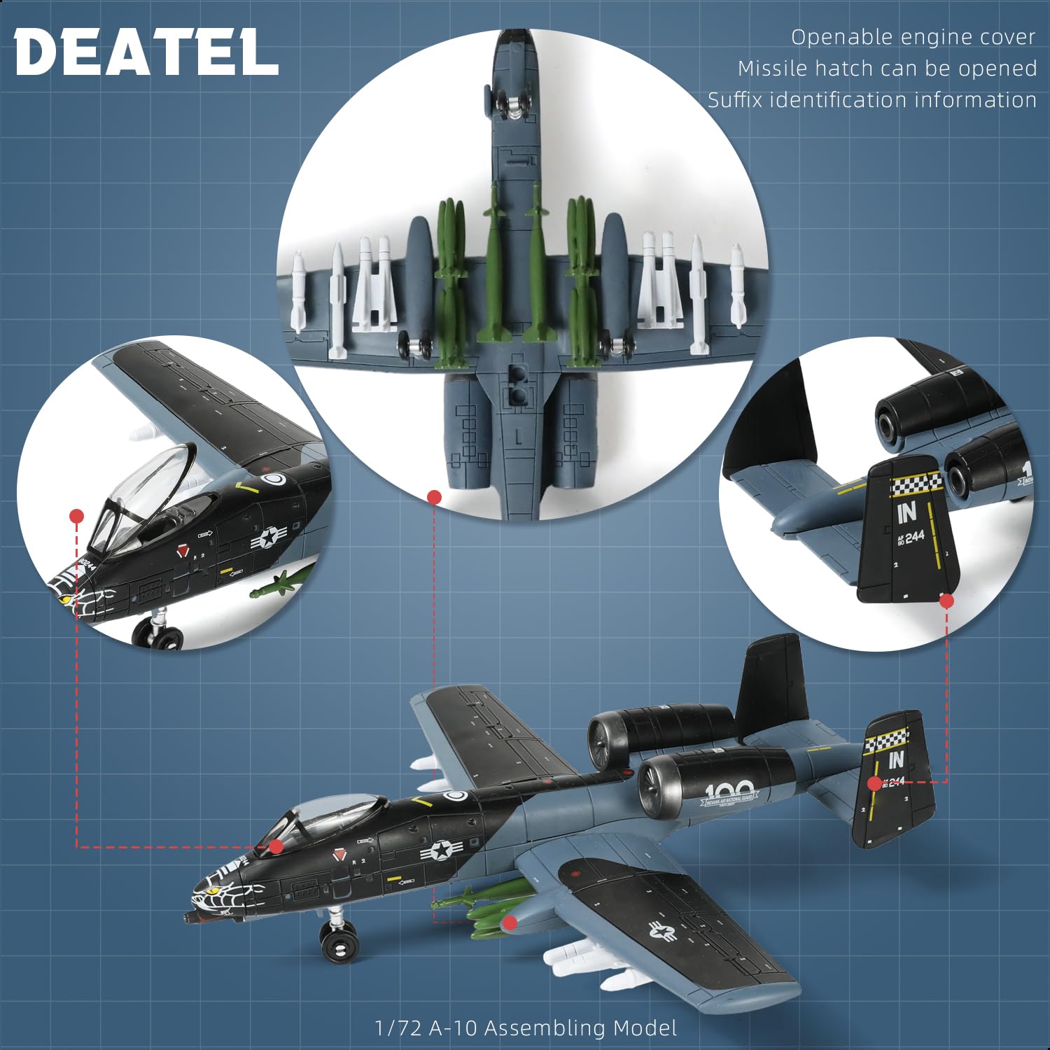 SEBUNAS 1:72 Scale A-10 Thunderbolt II Warthog Highly Detailed